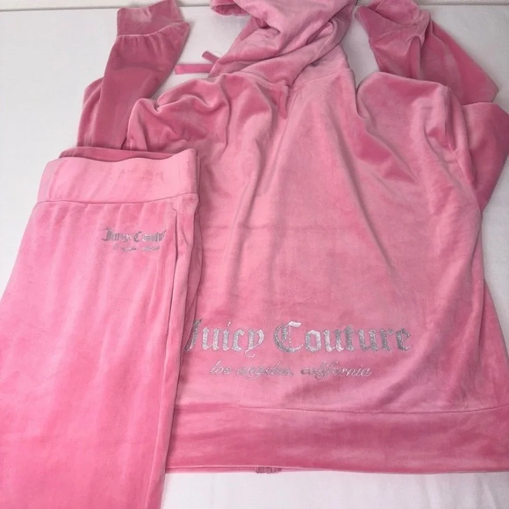 Juicy Couture Pink Velour Track Jacket & Jogger Set